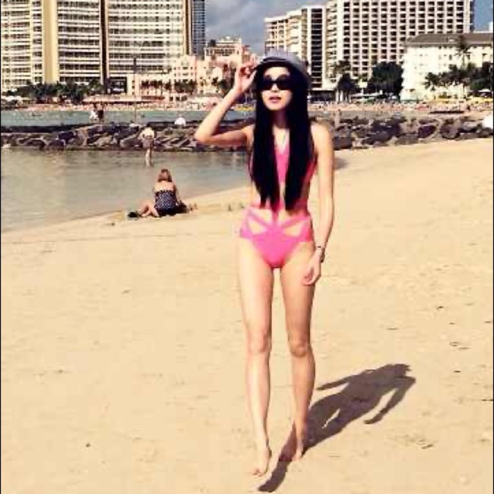 Sexy swimwear. Herve Leger bathing suit
